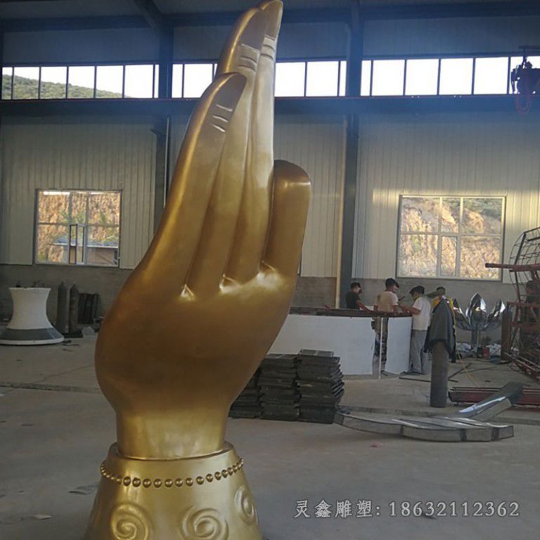不锈钢手指抽象景观雕塑