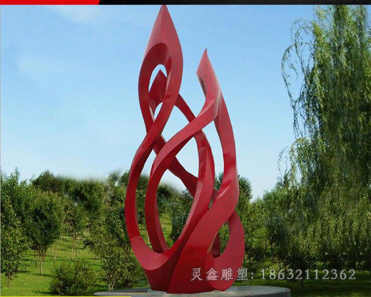 不锈钢抽象树叶景观雕塑