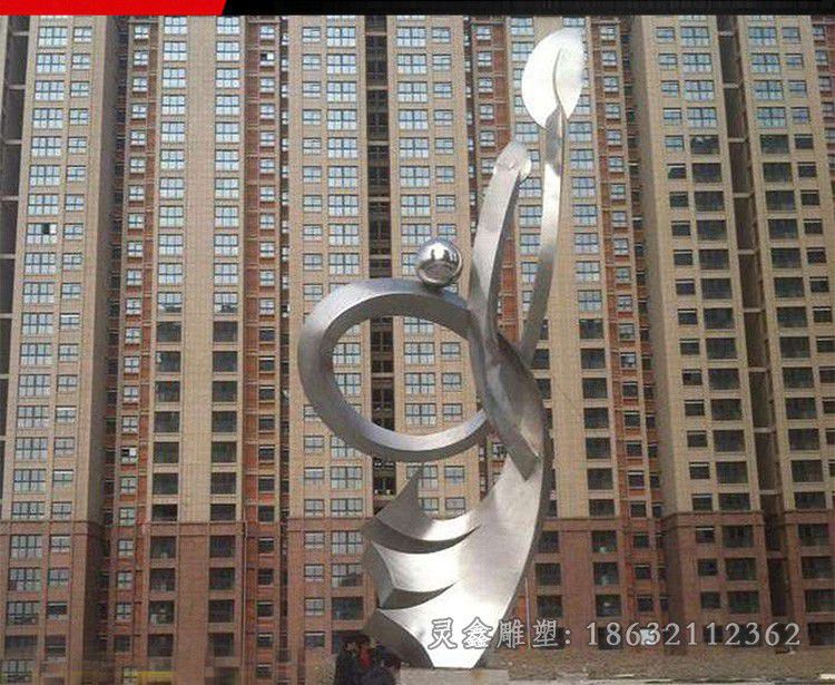 不锈钢抽象树叶商场雕塑