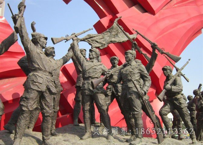 胜利之城景观人物铜雕