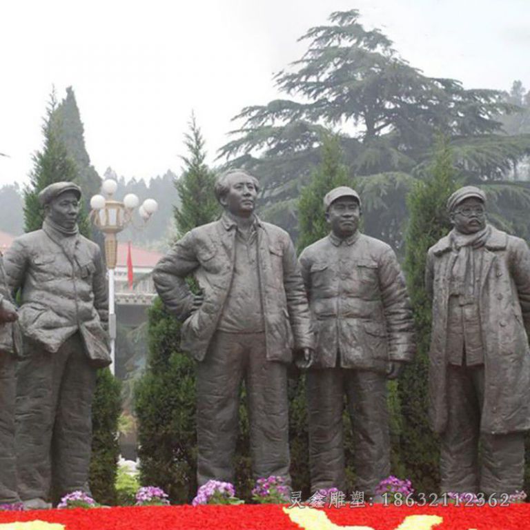 十大元帅园林景观铜雕