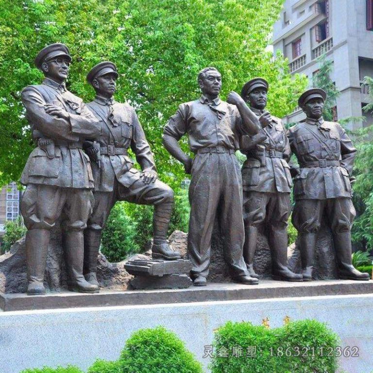 十大元帅街边景观铜雕