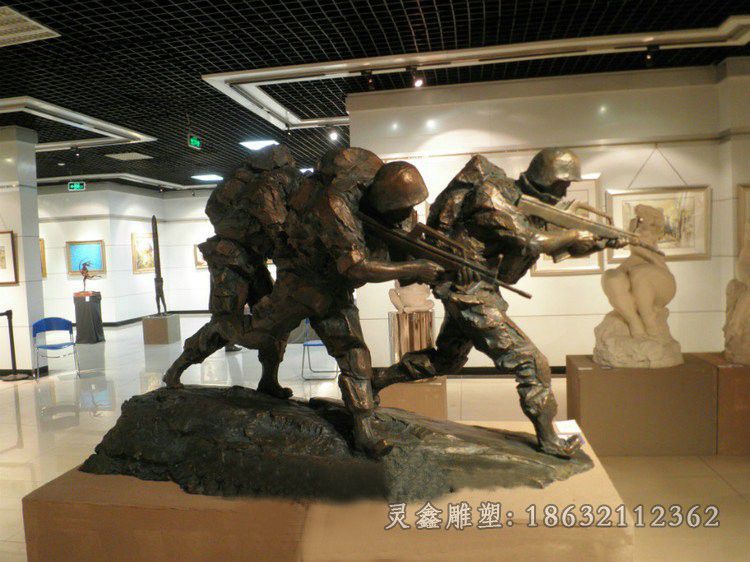 士兵突击战士人物铜雕