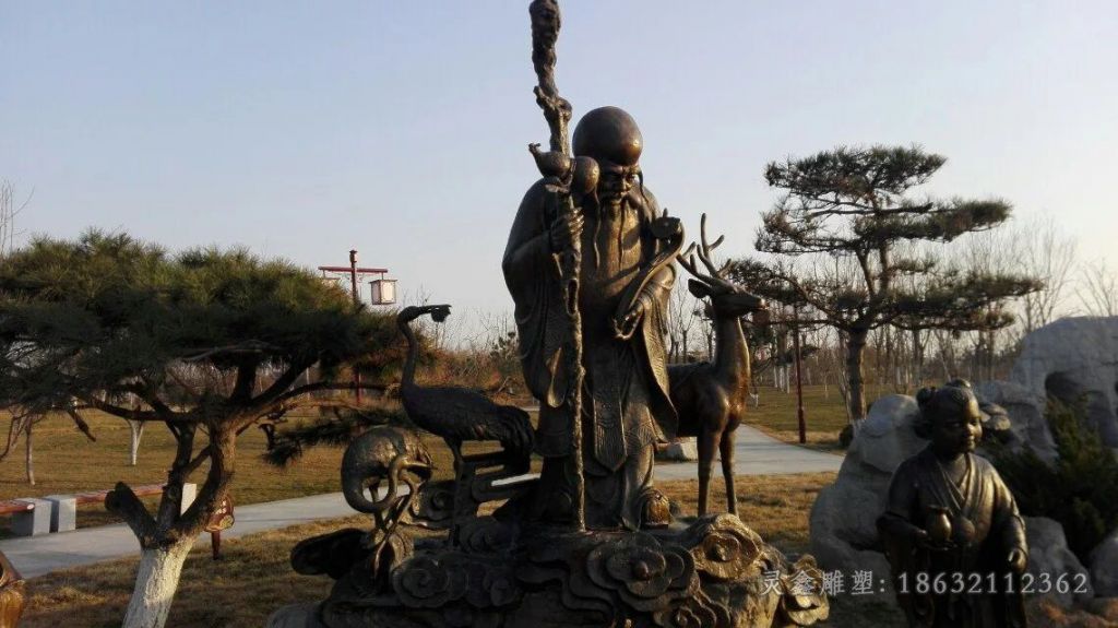 神仙寿星人物景观铜雕