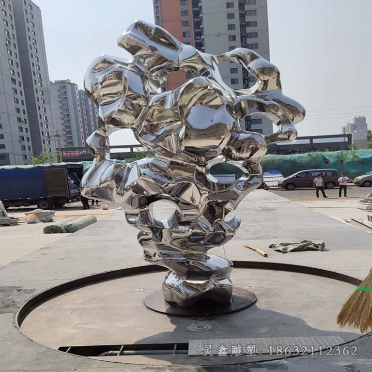 抽象太湖石不锈钢雕塑