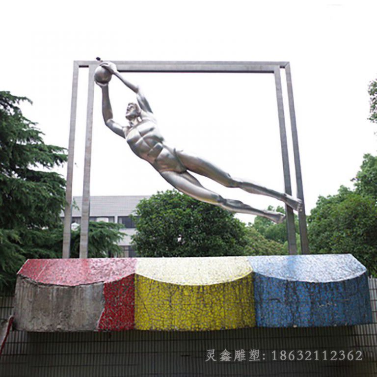 不锈钢打篮球镜面铜雕