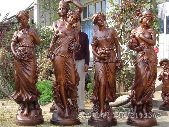 四季女神广场景观铜雕