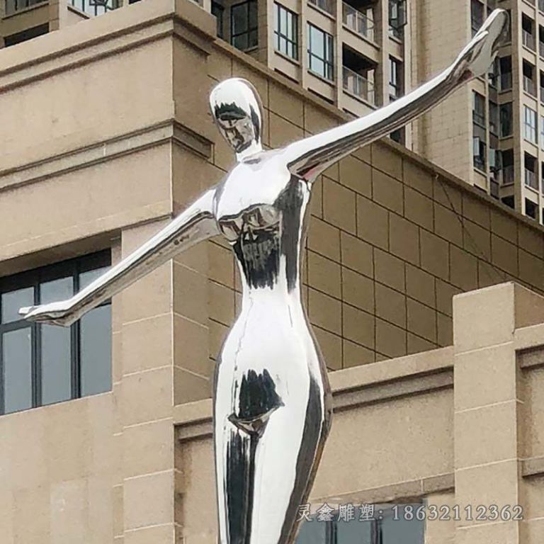 不锈钢舞蹈抽象景观雕塑