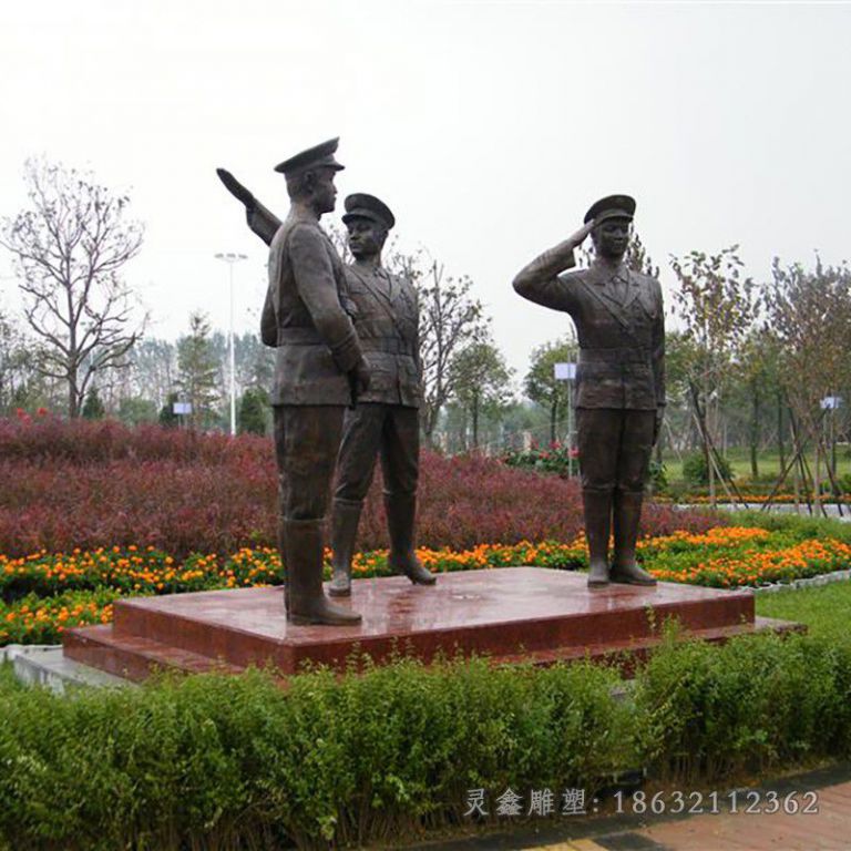 人民警察抽象景观铜雕