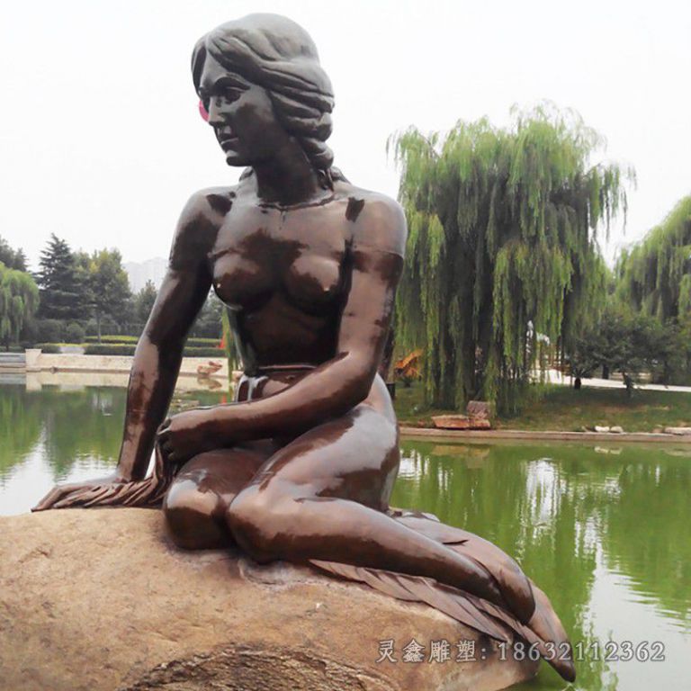 美人鱼户外景观铜雕