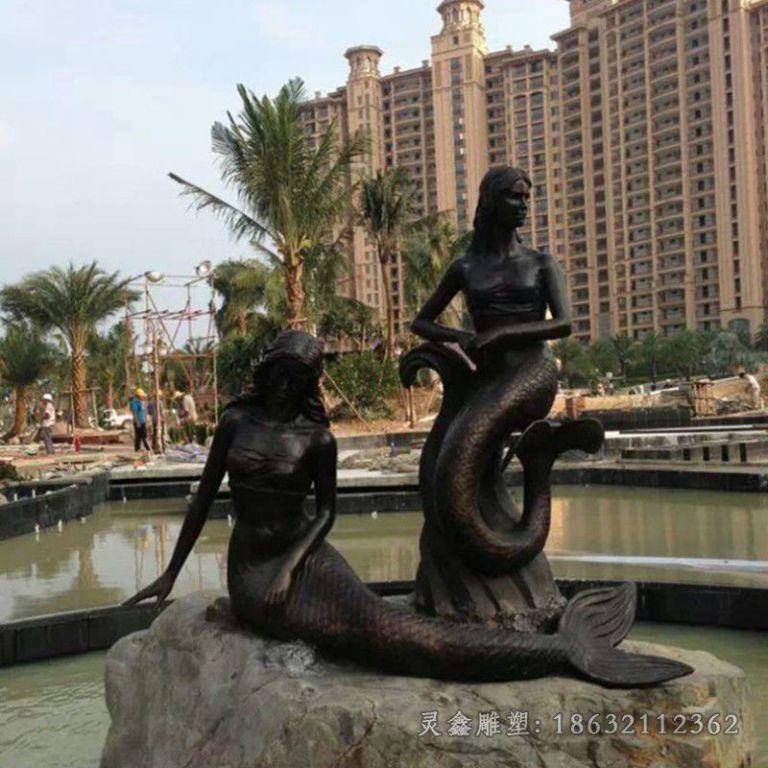 美人鱼庭院景观铜雕