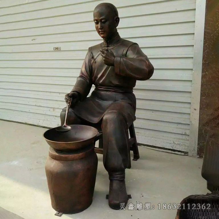 古人煎药人物景观铜雕