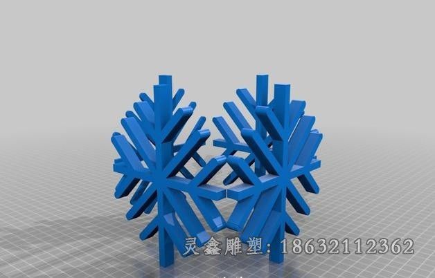 不锈钢雪花彩绘景观雕塑