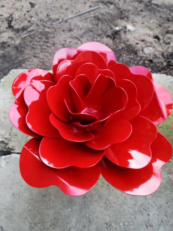 不锈钢鲜花小区景观雕塑