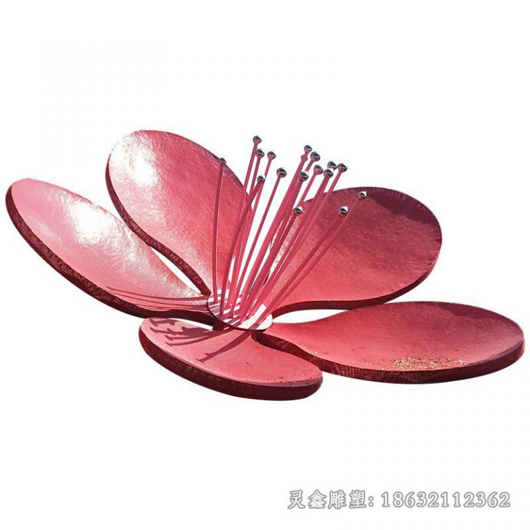 不锈钢鲜花景观标志雕塑