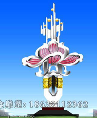 不锈钢抽象鲜花景观雕塑