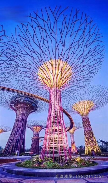 不锈钢发光树灯景观雕塑