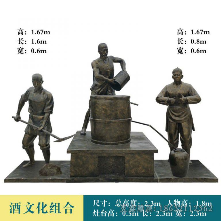 酒文化人物标志铜雕