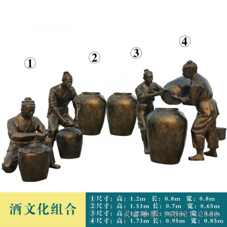酒文化人物民俗铜雕