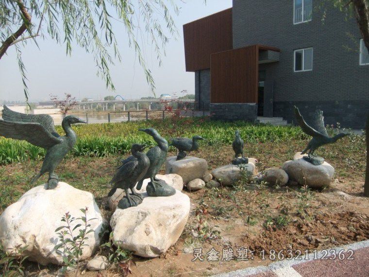 野鹤公园动物铜雕