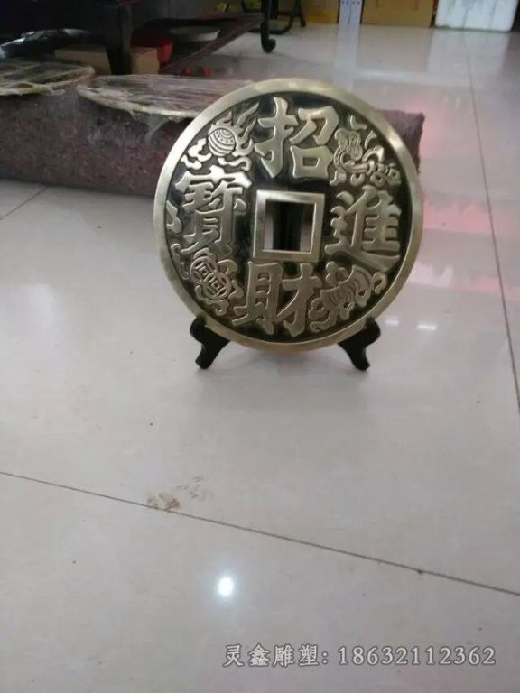 招财进宝铜钱景观铜雕