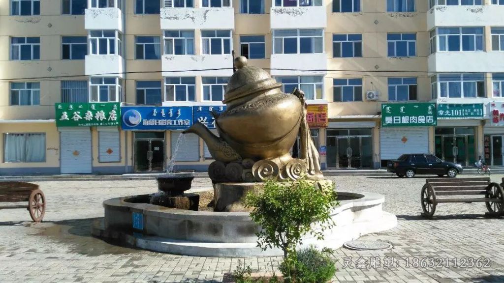 水壶校园景观抽象铜雕