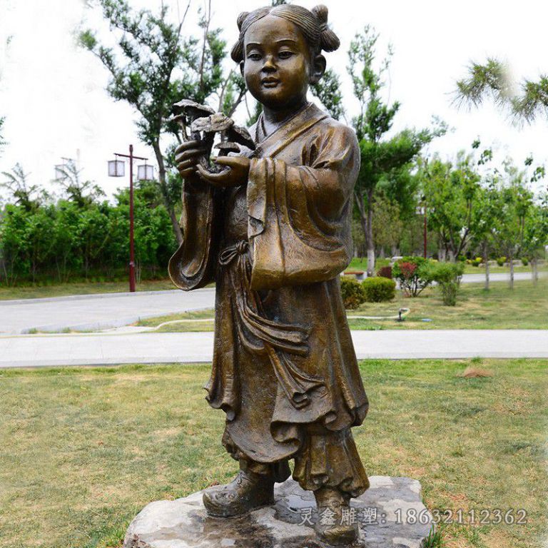 童子祝寿抽象景观铜雕