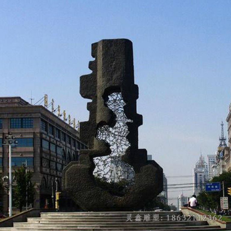 不锈钢钥匙公园景观雕塑