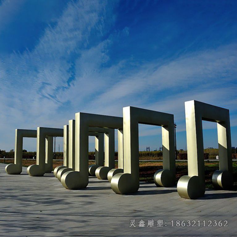 不锈钢音符镜面景观雕塑