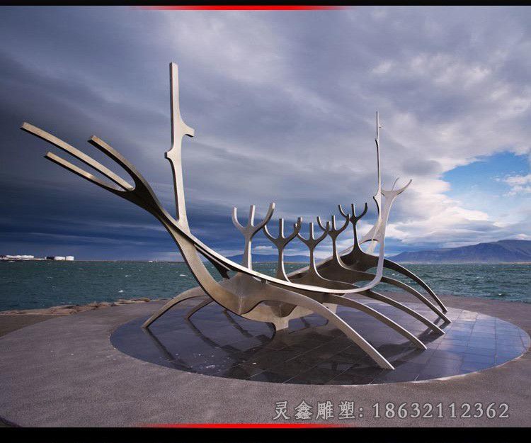 不锈钢渔网抽象景观雕塑