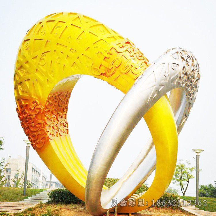 不锈钢彩绘景观标志雕塑