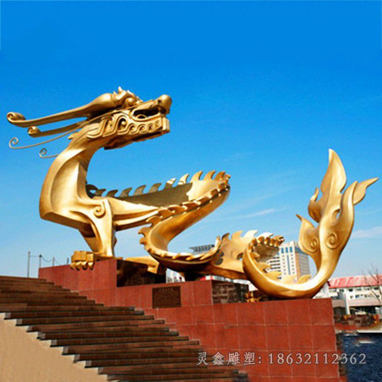 不锈钢抽象龙景观雕塑