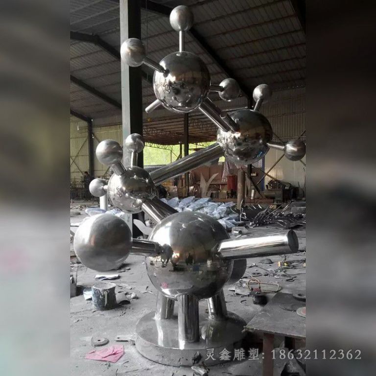 不锈钢原子模型抽象雕塑