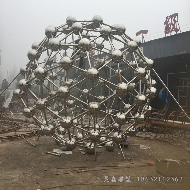 不锈钢原子球抽象雕塑