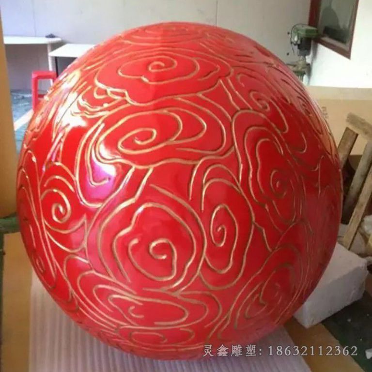 不锈钢圆球彩绘街边雕塑