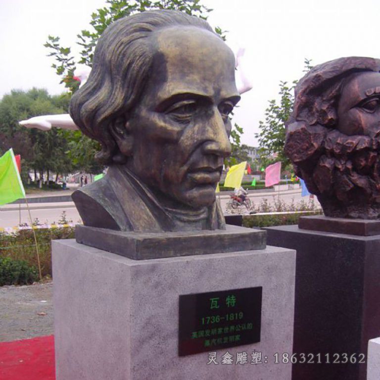 瓦特胸像名人景观铜雕