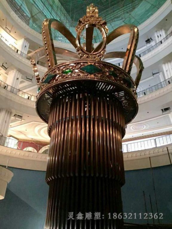 王冠商场景观抽象铜雕