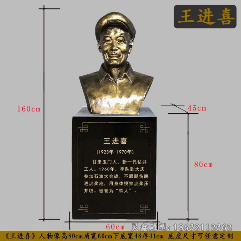 王进喜人物景观铜雕