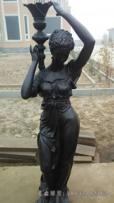 西方美女景观人物铜雕