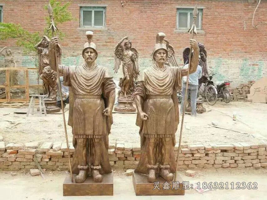 西方战士户外景观铜雕