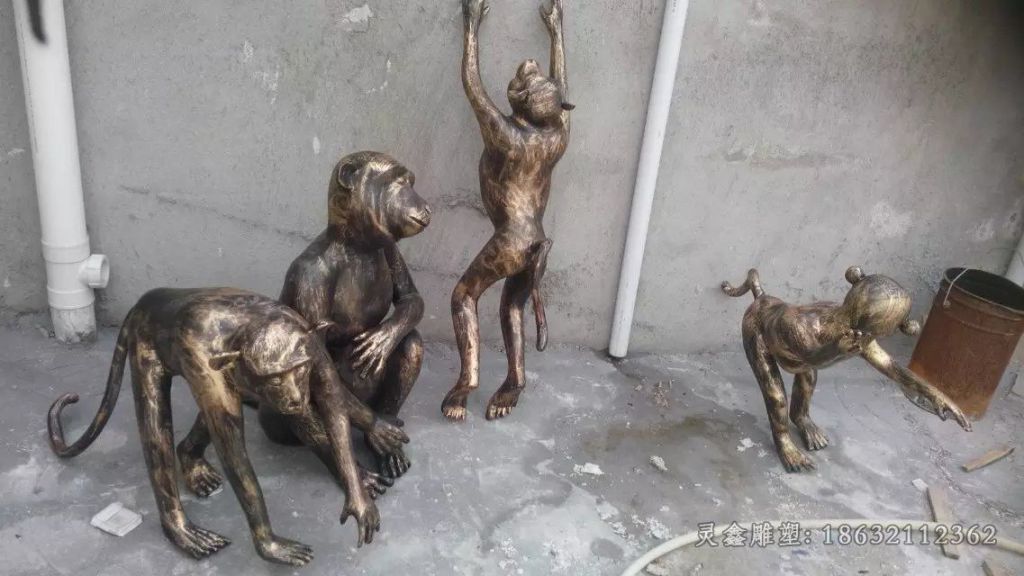生肖猴子动物景观铜雕