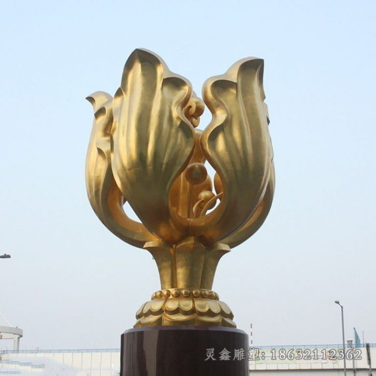 不锈钢紫荆花园林雕塑