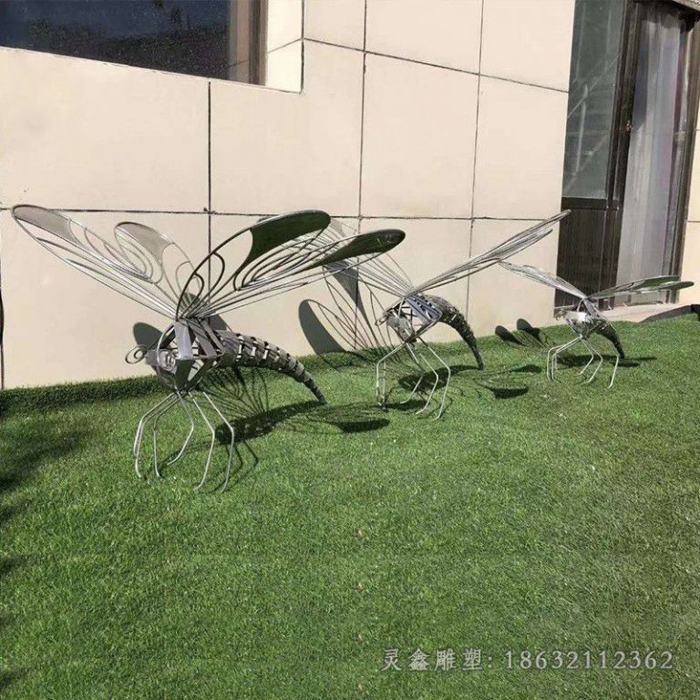 镂空蜻蜓不锈钢景观雕塑