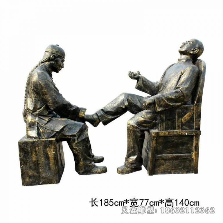 修脚人物街边民俗铜雕