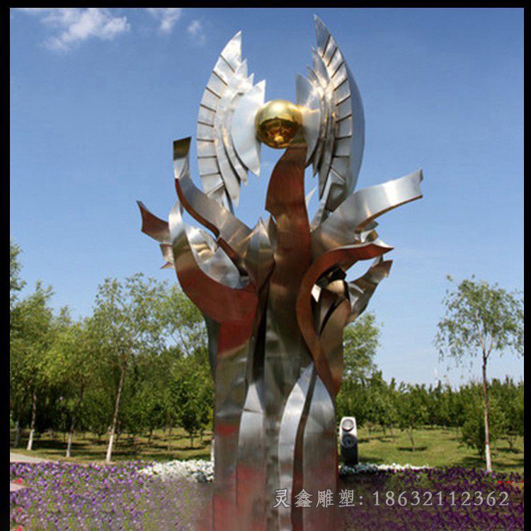 不锈钢抽象光辉景观雕塑