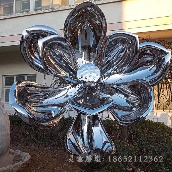 镜面荷花不锈钢景观雕塑