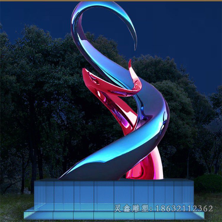 彩绘标志不锈钢景观雕塑