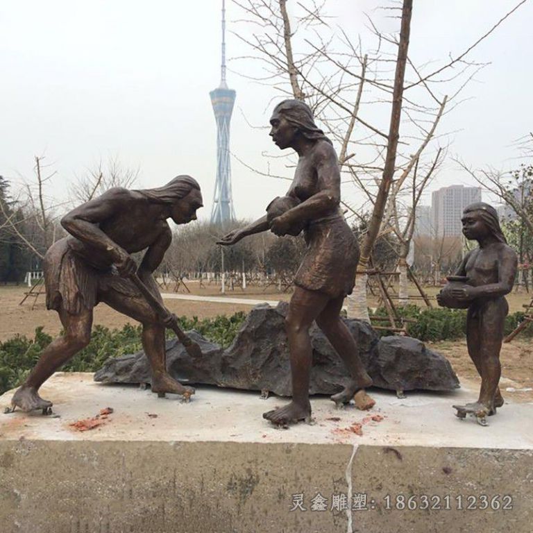 野人工作抽象小品铜雕