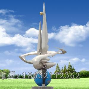镜面不锈钢标志城市雕塑