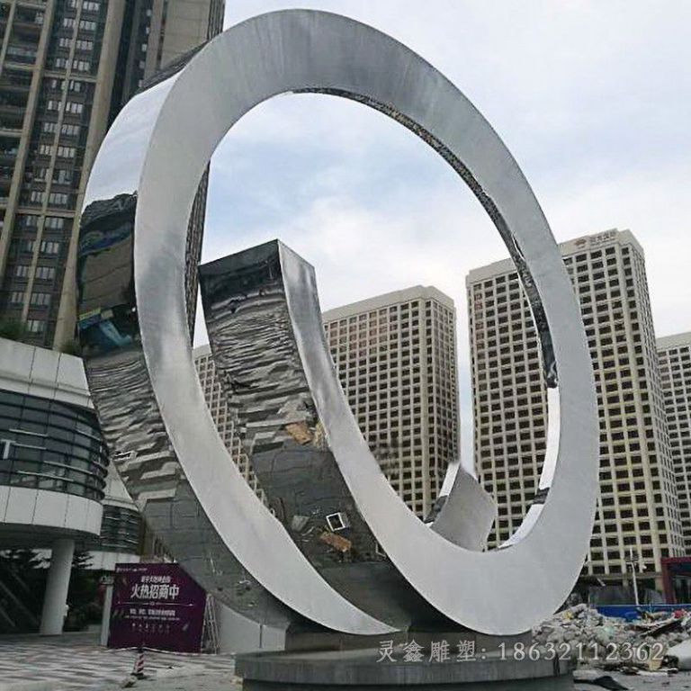 镜面不锈钢标志园林雕塑